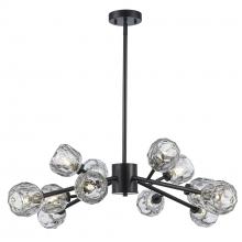 Trans Globe 11669 BK - 12LT PENDANT-CRYSTAL SHADE-BK